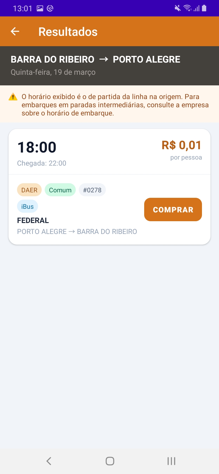 Escolha a viagem